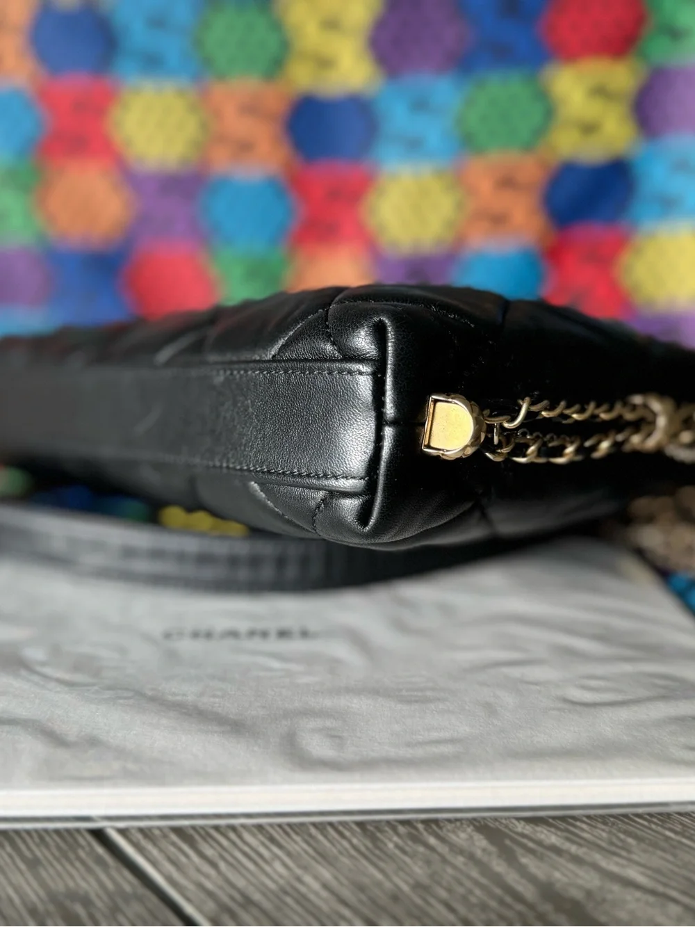CHANEL Black Quilted Crossbody with Gold Hardware